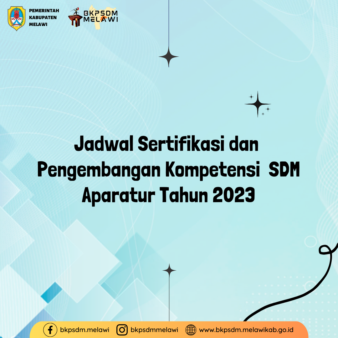 >Jadwal Sertifikasi dan Pengembangan Kompetensi SDM Aparatur Tahun 2023