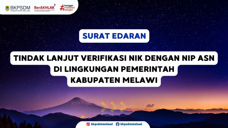 Edaran Tindak Lanjut Verifikasi NIK dengan NIP ASN di Lingkungan Pemerintah Kabupaten Melawi